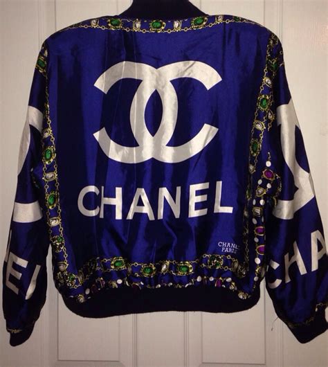 chanel logo bomber jacket
